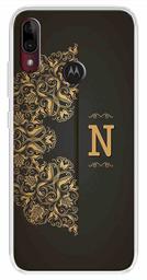 Amazon Brand - Solimo Designer Multicolor Black Pattern Alphabet-N Printed Soft Back Case Mobile Cover for Motorola Moto E6s / Motorola Moto E6 Plus