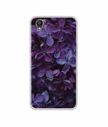 Amazon Brand - Solimo Designer Purple Flowers UV Printed Soft Back Case Mobile Cover for Oppo A37