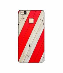 Amazon Brand - Solimo Designer Red and Cream Color Wood 3D Printed Hard Back Case Mobile Cover for Huawei P9 lite