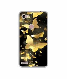 Amazon Brand - Solimo Designer Golden Butterfly Pattern UV Printed Soft Back Case Mobile Cover for Spice F302