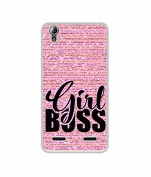 Amazon Brand - Solimo Designer Girl Boss On Pink Sparkle UV Printed Soft Back Case Mobile Cover for Lenovo A6000