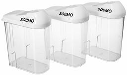 Amazon Brand - Solimo Plastic Storage container Set with sliding mouth (Set of 3, 750 ml)