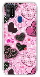 Amazon Brand - Solimo Designer Multicolor Pink Heart Pattern Printed Soft Back Case Mobile Cover for Samsung Galaxy M31