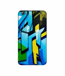 Amazon Brand - Solimo Designer Blue and Yellow Texture 3D Printed Hard Back Case Mobile Cover for Vivo Y66