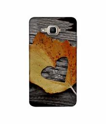 Amazon Brand - Solimo Designer Leaf with Heart Cut 3D Printed Hard Back Case Mobile Cover for Samsung Galaxy J2 Prime