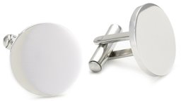 Stainless Steel Round Engravebale High-Polish Cuff Links