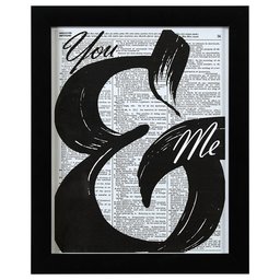 Rivet Vintage Book Art You & Me 11 x 14, Black Frame-P