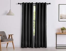 Amazon Brand - Solimo Room Darkening Blackout Door Curtain, 7 Feet (Black)