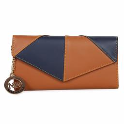 Nia & Nicole Women's Wallet (Tan, Navy Blue)