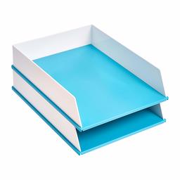 AmazonBasics Letter Tray - Blue and White - 2 Pack