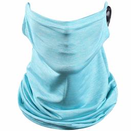 AWLE Fishing Face Bandana Ear Hole Face Balaclava Design Neck Covering Sports Running Camping Neck Scarf Bandanas Neck Gaiters UV Protection 1 Pc Blue