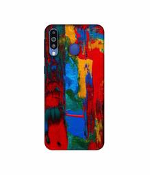 Amazon Brand - Solimo Designer Multicolor Brush Texture on Wall 3D Printed Hard Back Case Mobile Cover for Samsung Galaxy M21