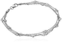 Amazon Collection14k White Gold Floating Diamond Strand Bracelet (1/2 cttw, K-L Color, I1-I2 Clarity), 7