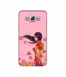 Amazon Brand - Solimo Designer Lady Vector Pattern 3D Printed Hard Back Case Mobile Cover for Samsung Galaxy E7