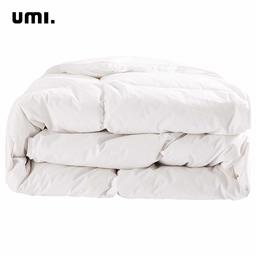 UMI. Essentials White Goose Feather Down Duvet 10.5 Tog All Season Bed Quilt, 100% Cotton Shell, 260x220cm