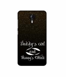 Amazon Brand - Solimo Designer Daddy's Girl and Mummy World 3D Printed Hard Back Case Mobile Cover for Micromax Canvas Nitro 4G E455