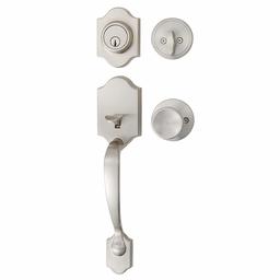 AmazonBasics Handleset with Tulip Knob - Single Cylinder - Satin Nickel