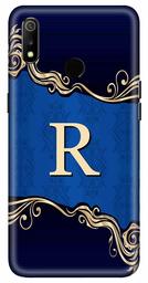 Amazon Brand - Solimo Designer Blue Pattern Alphabet-R 3D Printed Hard Back Case Mobile Cover for Realme 3 / Realme 3i