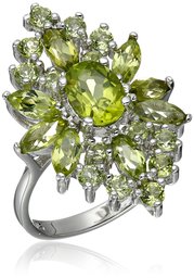 Peridot Cluster Ring, Size 7