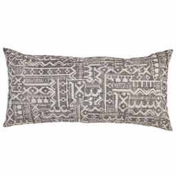 Amazon Brand – Stone & Beam Casual Global Throw Pillow - 12 x 24 Inch, Charcoal