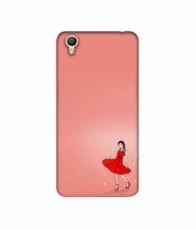 Amazon Brand - Solimo Designer Red Dress Lady 3D Printed Hard Back Case Mobile Cover for Oppo A37