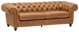 Amazon Brand – Stone & Beam Bradbury Chesterfield Tufted Leather Sofa Couch, 92.9