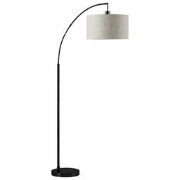 Rivet Modern Arc Floor Lamp with Bulb and Fabric Shade, 69