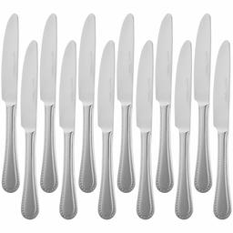 AmazonBasics Stainless Steel Dinner Knife with Pearled Edge, Pack of 12