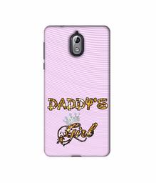 Amazon Brand - Solimo Designer Daddy's Girl in Glitter Pattern 3D Printed Hard Back Case Mobile Cover for Nokia 3.1