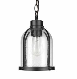 Amazon Brand – Stone & Beam Contemporary Outdoor Pendant Light with Clear Seeded Glass Shade, Vintage Edison Bulb Included, 6