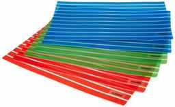 Amazon Brand - Solimo PVC Fridge Multipurpose Mat, Lines, Set of 6, Blue, Red and Green