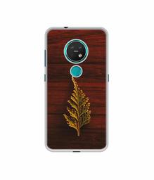 Amazon Brand - Solimo Designer Leaf on Wood UV Printed Soft Back Case Mobile Cover for Nokia 7.2