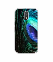 Amazon Brand - Solimo Designer Peacock Feather UV Printed Soft Back Case Mobile Cover for Motorola Moto G4 Plus