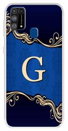 Amazon Brand - Solimo Designer Multicolor Blue Pattern Alphabet-G Printed Soft Back Case Mobile Cover for Samsung Galaxy M31