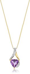 Sterling Silver Trillion Cut Diamond Pendant with 46cm Chain