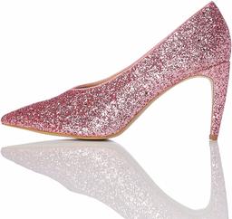 Amazon Brand - find. Women’s Court Shoe with Glitter, Pink, US 8.5