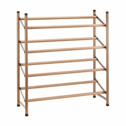 AmazonBasics Easy Assemble Shoe Rack - 4-Tier, Rose Gold