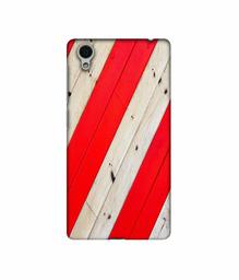 Amazon Brand - Solimo Designer Red and Cream Color Wood 3D Printed Hard Back Case Mobile Cover for Vivo Y51L