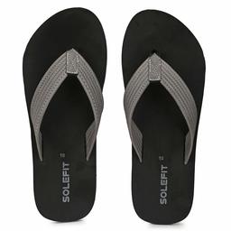 Solefit Men's Black Slippers-6 UK (40 EU) (SLFT-0091)