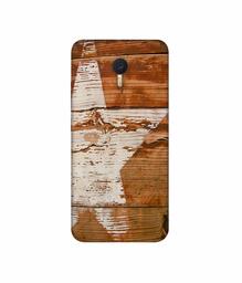 Amazon Brand - Solimo Designer Star Impression On Wood 3D Printed Hard Back Case Mobile Cover for Meizu M3 Note