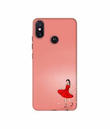 Amazon Brand - Solimo Designer Red Dress Lady 3D Printed Hard Back Case Mobile Cover for Motorola One Power