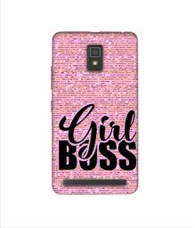 Amazon Brand - Solimo Designer Girl Boss On Pink Sparkle 3D Printed Hard Back Case Mobile Cover for Lenovo A6600