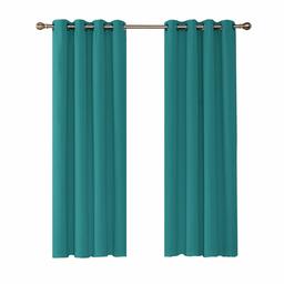 UMI. by Amazon - Cortinas opacas quarto moderno isolantes térmicas para quarto com ilhós 2 peças 117 x 183 cm turquesa