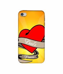 Amazon Brand - Solimo Designer Dad's Princess 3D Printed Hard Back Case Mobile Cover for Apple iPhone 4 / 4S