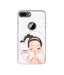 Amazon Brand - Solimo Designer Papa's Princess 3D Printed Hard Back Case Mobile Cover for Apple iPhone 8 Plus (with Logo Cut)