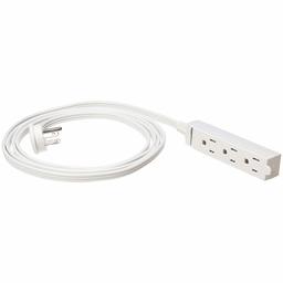 AmazonBasics Indoor Extension Cord - Flat Plug, Grounded, White, 8-Foot, 2-Pack (Renewed)