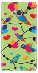 Amazon Brand - Solimo Designer Flycatchers Birds Green Patterns Design 3D Printed Hard Back Case Mobile Cover for Samsung Galaxy J3 Pro