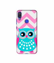 Amazon Brand - Solimo Designer Sky Blue Owl 3D Printed Hard Back Case Mobile Cover for Xiaomi Redmi Note 7 Pro