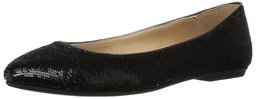 Amazon Brand - The Fix Women's Erica Round-Toe Sequin Ballet Flat, Black, 7 B US