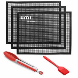 UMI. by Amazon - BBQ grillmat antiaanbaklaag grillmat in mesh herbruikbaar PFOA-vrij - geweldig voor kolen, gas en Weber Style grills - perfect voor vlees, vis en groenten, 5 set, 40 x 33 cm